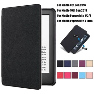 Smart Case PU Leather Protective Shell For Kindle 8/10th Gen Paperwhite 1/2/3/4 - Picture 1 of 19