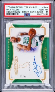 Ray Allen 2024-25 National Treasures Hometown Heroes automático dorado #04/10 PSA 10 GEMA - Imagen 1 de 2