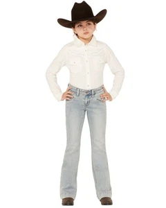 Rock and Roll Denim Girls' Light Wash Smile Pocket Denim Trousers - RRGD5MR1JA - Picture 1 of 6