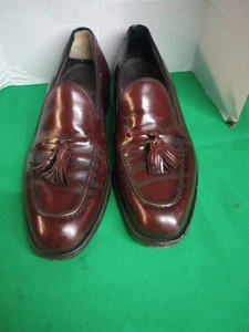 Hanover Mens Size 8 D/B Dress Shoes Leather Loafers Tassel Burgundy Made in USA - Picture 1 of 6