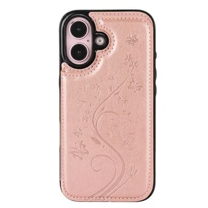 NEW iPhone 16/16+/16 Pro Max Magnetic ROSEGOLD Card Wallet Pattern Stand Case - Picture 1 of 3
