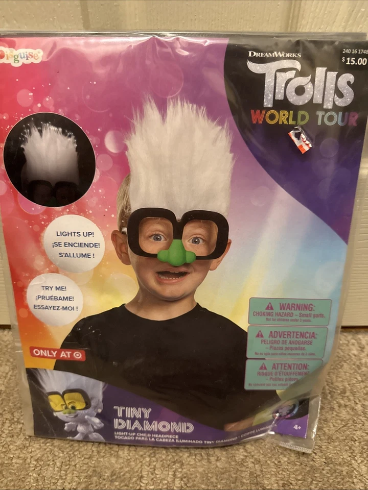 Trolls World Tour Tiny Diamond Child Light up Glasses Headpiece One Size