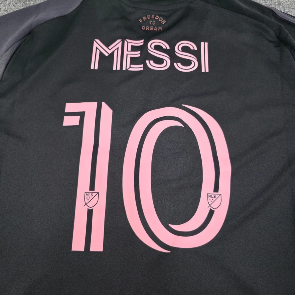 Camiseta de fútbol Inter Miami CF Messi 10 negra rosa para hombre XL Adidas 25-26 visitante nueva con etiquetas Foto 1 de 4
