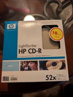 HP LightScribe 10-Pack CD-R 52x Media 700 MB Data 80 Minutes NEW Bx1 - Image 1 of 4