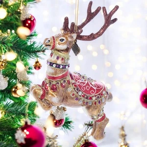 Jay Strongwater Dancer Glass Ornament SDH2117-222 Christmas reindeer - Picture 1 of 7