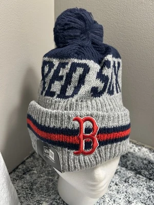 MLB BOSTON RED SOX NEW ERA WINTER KNIT CUFFED POM BEANIE HAT - Image 1 of 4