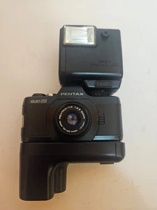 Pentax Auto 110 Super SLR Camera w/ f2.8 24mm Lens + Winder Tested works READ - Foto 1 di 22