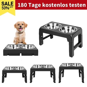 Napfständer Napfstation Futterstation Doppelnäpfe Fressnapfhalter 2 Näpfe - Bild 1 von 11