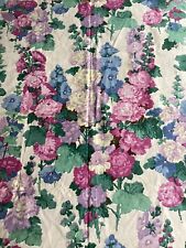 Vintage Sanderson ? ScreenPrinted Floral Fabric 1930s Shop Material Linen Cotton