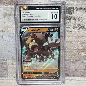 Pokemon TCG - Ursaluna V Ultra Rare - Graded CGC 10 - 102/195 - Silver Tempest - Picture 1 of 4
