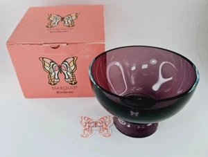 Marquis by WATERFORD Tango Footed Crystal 8" Bowl Purple / Amethyst - Picture 1 of 13