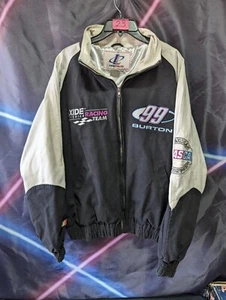 Vtg 90s Y2K Jeff Burton NASCAR Exide Batteries JACKET L Logo Athletics Racing - Picture 1 of 12