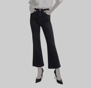 $248 Veronica Beard Black High Waist Flared Leg Denim Jeans Pants Size 29 - Picture 1 of 4