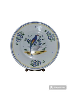 Jardin d'Été (Blauer Vogel) Brot & Butterteller Henriot Quimper Frankreich handgefertigt - Bild 1 von 3