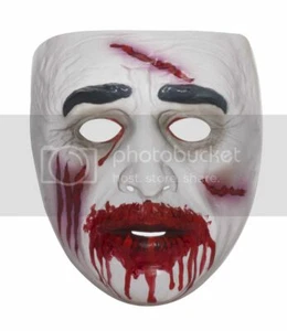 Adult Cheap TRANSPARENT Scary Bloody ZOMBIE Costume Mask - Picture 1 of 1
