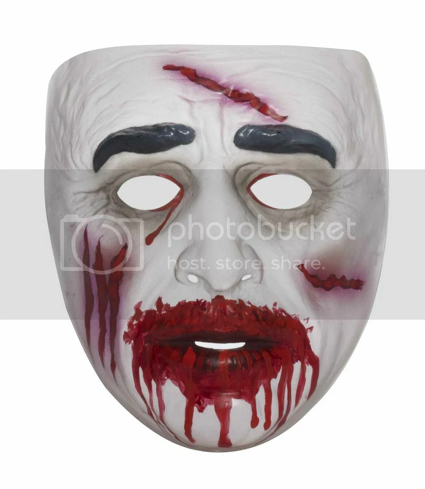 Adult Cheap TRANSPARENT Scary Bloody ZOMBIE Costume Mask - Image 1 of 1