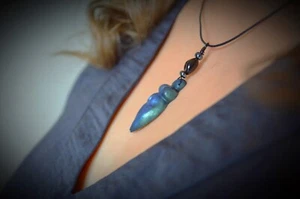 The Morrigan Clay Goddess Pendant Wicca Pagan Raven Witchcraft Crystals Gift - Picture 1 of 7