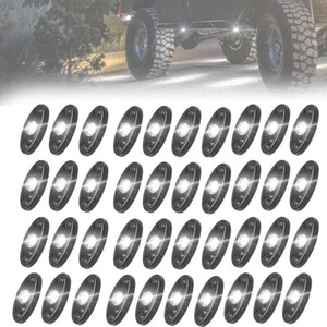 White 40Pods LED Rock Lights For Jeep Offroad Boat Truck UTV ATV Underbody NEW - Picture 1 of 8