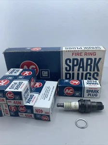 NOS AC GM Fire Ring 46N Spark Plugs 5612630 Box of 7 With Washers - Picture 1 of 9