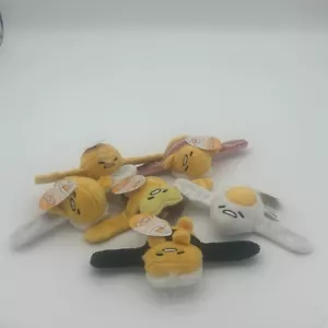 🍳Complete Set of 6 Gudetama The Lazy Egg Cutie Cuff Plush Slap Band Bracelet 🥚 - Picture 1 of 2
