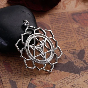 Merkaba Anhänger  Meditation Zinklegierung silber   ca 39x31 mm  1x  - Bild 1 von 3
