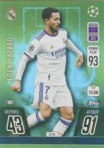 2021-22 TOPPS MATCH ATTAX UEFA EDEN HAZARD EDIZIONE LIMITATA #LE 26 REAL MADRID - Foto 1 di 1