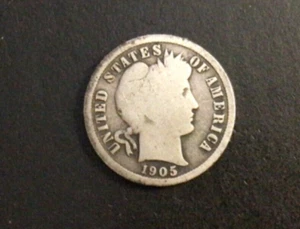 1905-S Barber Silver Dime, G Details. C124 - Bild 1 von 2