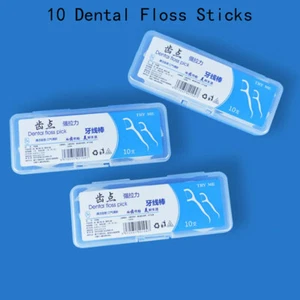 10Pcs/box Dental Floss Flosser Picks Teeth Toothpick Stick Tooth Clean Oral C BH - Picture 1 of 11