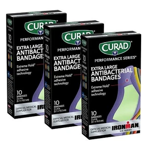 CURAD Performance Series IRONMAN Antibacterial Bandages, 10 Count (Pack of 3) - Picture 1 of 7