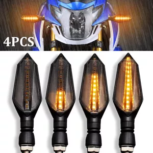 4x Universal Motorcycle 12-LED Amber Turn Bike Signal Indicators Blinker Lights - Foto 1 di 8