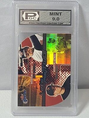 2001 Fleer Game Time Jeff Bagwell Craig Biggio PGC Mint 9.0 Let's Play Two! #11 - Image 1 of 4