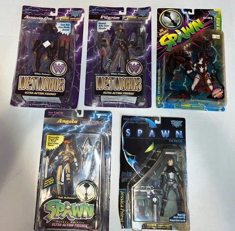 McFarlane Toys Action, Figure Lot Of 5 Widow Maker/ANGELA/Wetworks / Spawn Movie Cover