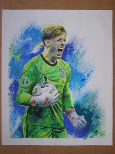 JORDAN PICKFORD England Football Soccer Original Acrylic Oil Painting Art - Picture 1 of 4
