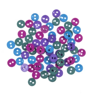 Trimits tiny 2 hole craft buttons JEWEL COLOURS variety pack 4g 6mm flat mini - Picture 1 of 1