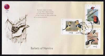 NAMIBIA - 2017 BARBETS OF NAMIBIA / BIRDS - FDC - Image 1 of 4