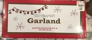 Vintage Style 6ft Felt Christmas Garland Reindeer. Owl. Snowman.Stocking 72”NEW - Picture 1 of 2