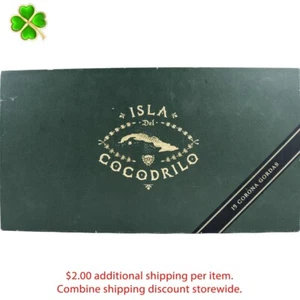 Scatola vuota per sigari in legno deformata Isla Cocodrilo Corona Gorda 11,75" x 6,5" x 1,5" - Foto 1 di 12