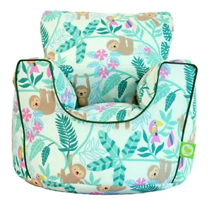 Bean Lazy® 100 % Baumwolle kleiner grüner Faultier Sitzsack Stuhl mit Füllung - Bild 1 von 4