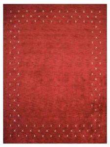Eco-Friendly Hand Knotted Loom Wool Area Rug Contemporary Red BBH Homes BBL00514 - Picture 1 of 4
