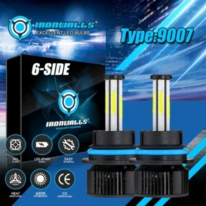 For Ford F-150 F-250 F-350 Super Duty 9007 6 Sided LED Headlight Bulbs Hi/Lo Kit - Picture 1 of 12