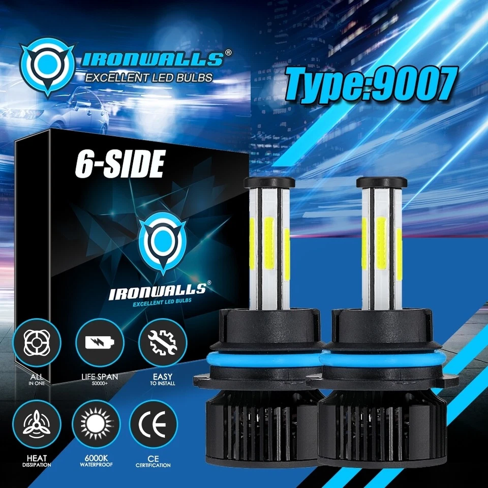 Kit de bombillas LED de 6 lados alto/bajo para Ford F-150 F-250 F-350 Super Duty 9007 Foto 1 de 4