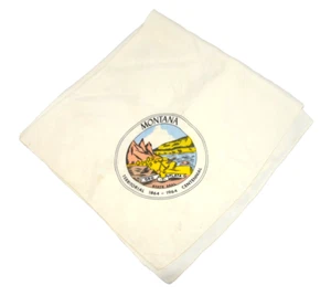 Montana Territorial hundertjähriges Seidentuch quadratisch 28 Zoll 1864-1964 Siegel Oro Y Plata - Bild 1 von 6