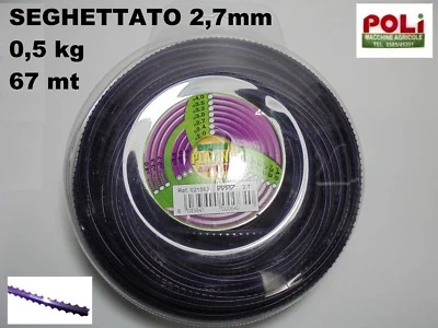 ACTIVE FILO SEGA SEGHETTATO PER DECESPUGLIATORE PLATINO 2,7 MM x 67 MT 0,5 KG