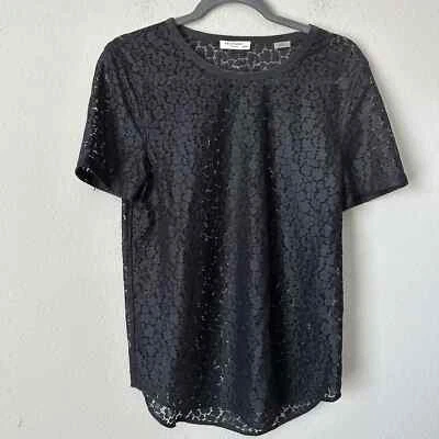Equipment Black Lace Top Sz XS B-44 - Image 1 of 4