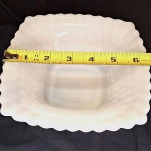 Anchor Hocking Diamant Nagelmuster Milchglas Quadratisch Schale MCM - Bild 1 von 3
