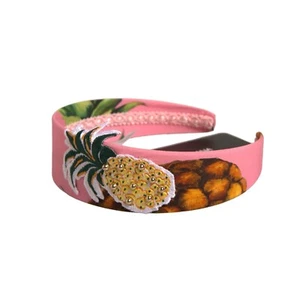 DOLCE & GABBANA Kids Headband Pink Pineapple Embellished One Size Diadem 420usd - Picture 1 of 5