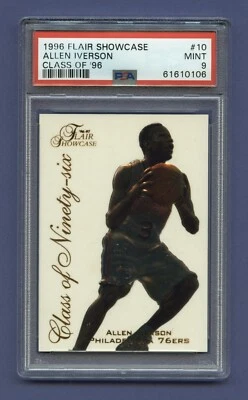 Allen Iverson Rookie 1996 PSA 9 como nuevo estilo escaparate patio 76'ers *único (#10) RZC Foto 1 de 3