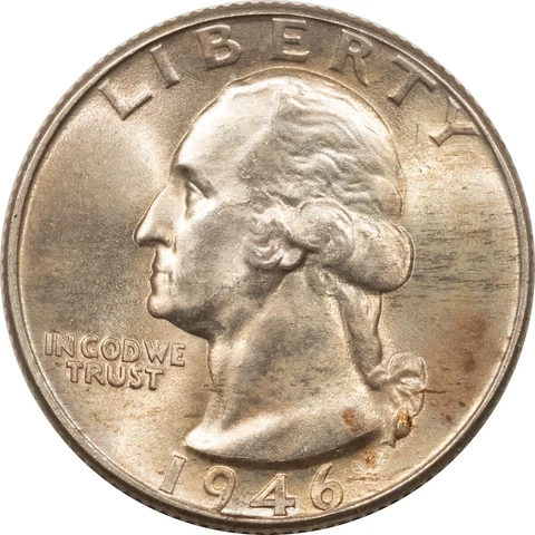 1946-D WASHINGTON QUARTER - UNCIRCULATED ORIGINAL & VERY CHOICE! Cover