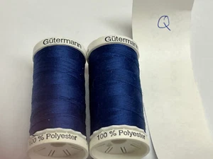 DARK BLUE THREAD 2 SPOOLS GUTERMANN 100% POLYESTER Col 260 TOTAL 548 YARDS - Picture 1 of 2