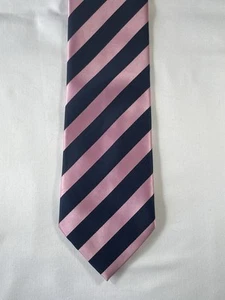 Marks & Spencer preppy stripe tie - pink/navy - Picture 1 of 6